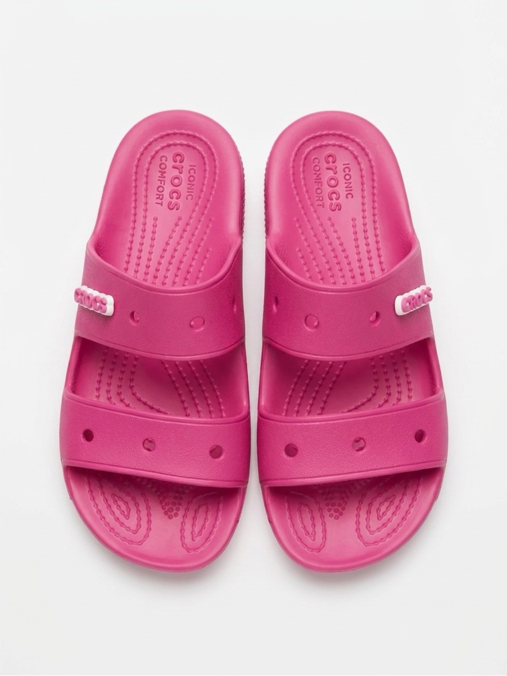 CROCS Women's Dual-Strap Slide Sandals - Hot Pink